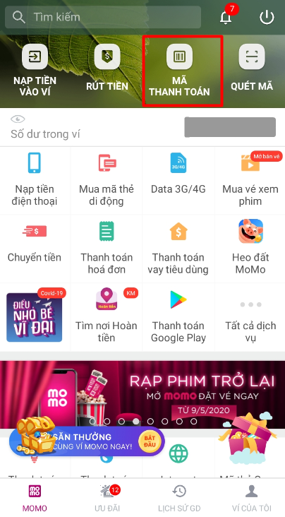 Hướng dẫn Nạp tiền bằng Tài khoản MOMO (图 4)